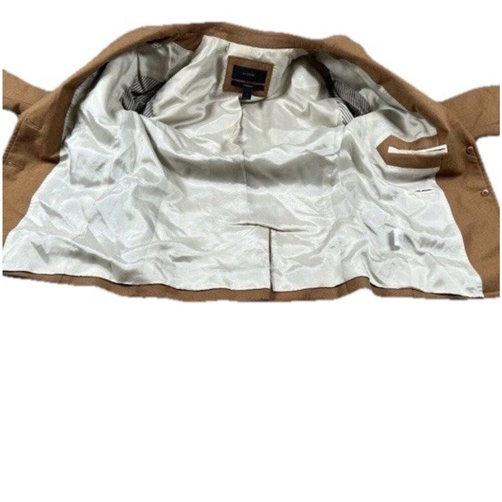 J.Crew Wool Schoolboy Blazer Women’s Sz‎ 00 Camel Brown Gold Buttons Short Lined - Picture 12 of 12